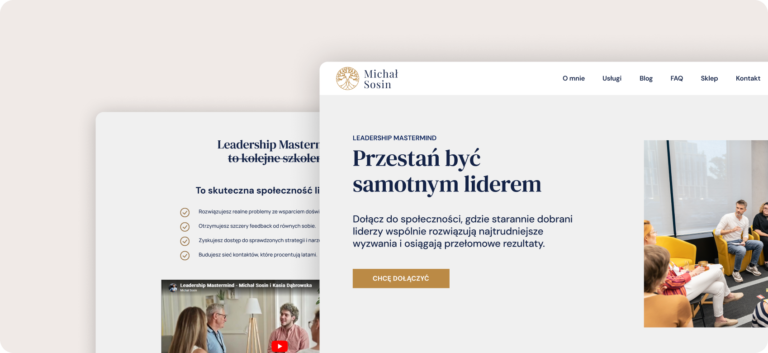 Projekt landing page, trener komunikacji