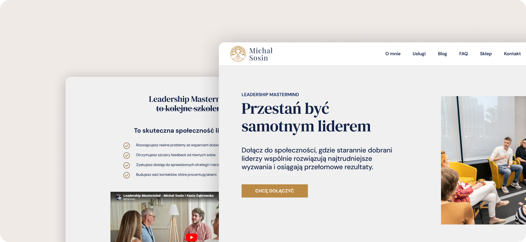 Projekt landing page, trener komunikacji