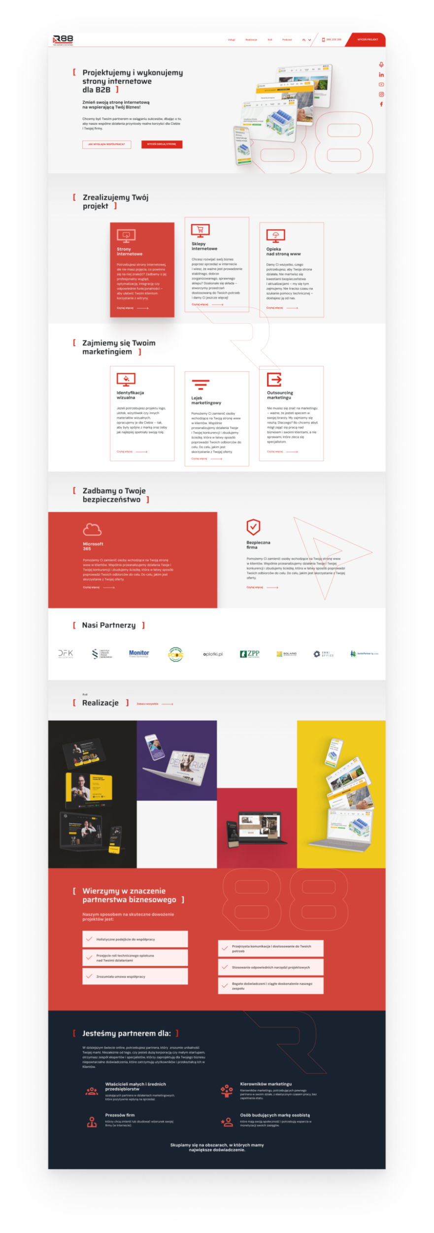 Projekt strony dla R88 - Twój partner w marketingu 5 Strona glowna 1920px scaled https://nataliawiniarz.pl/wp-content/uploads/2026/06/R88-okladka-1.png